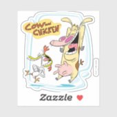 Koe en kippen lachen Grafisch Sticker (Vel)