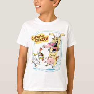 Koe en kippen lachen Grafisch T-shirt