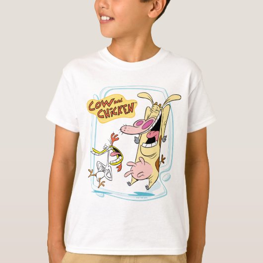 Koe en kippen lachen Grafisch T-shirt (Voorkant)