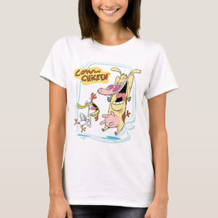 Koe en kippen lachen Grafisch T-shirt