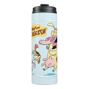 Koe en kippen lachen Grafisch Thermosbeker