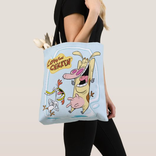 Koe en kippen lachen Grafisch Tote Bag (Dichtbij)