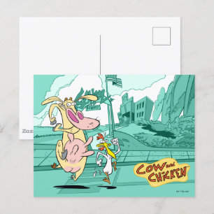 Koe en kippentranspen briefkaart