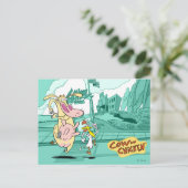 Koe en kippentranspen briefkaart (Staand voorkant)