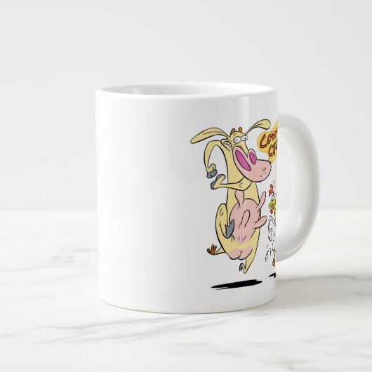 Koe en kippentranspen grote koffiekop (Voorkant rechts)