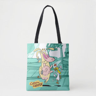 Koe en kippentranspen tote bag