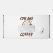 Koe en koffie, grappig Western meisje Bureaumat (Keyboard & Muis)