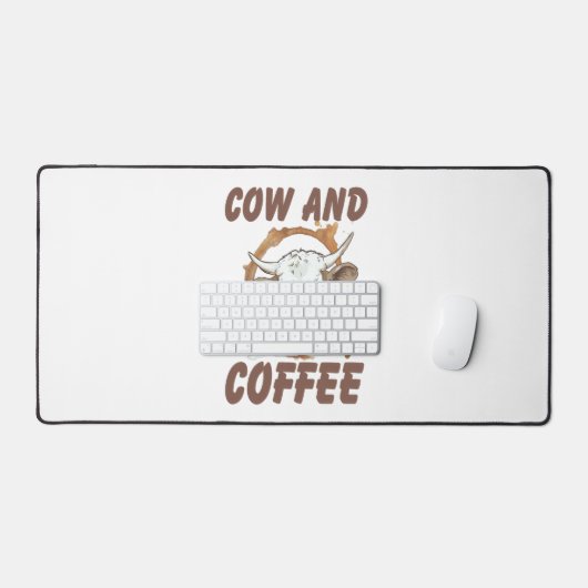 Koe en koffie, grappig Western meisje Bureaumat (Keyboard & Muis)