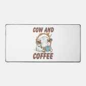 Koe en koffie, grappig Western meisje Bureaumat (Voorkant)