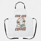 Koe en koffie, grappig Western meisje Schort (Voorkant)