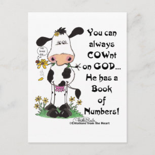 Koe en lieveheersbeestje COWnt op God Briefkaart