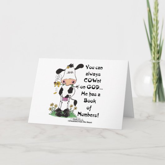 Koe en lieveheersbeestje COWnt op God Kaart (Voorkant)