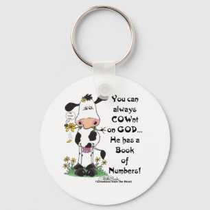 Koe en lieveheersbeestje COWnt op God Sleutelhanger