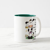 Koe en lieveheersbeestje COWnt op God Tweekleurige Koffiemok (Voorkant rechts)