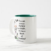 Koe en lieveheersbeestje COWnt op God Tweekleurige Koffiemok (Voorkant links)