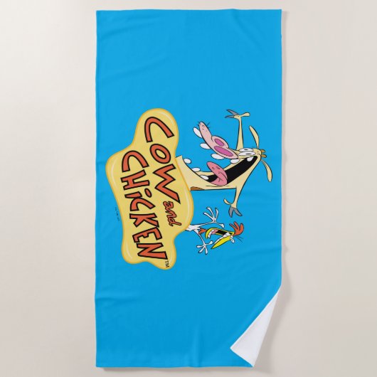 Koe en Logo Strandlaken (Voorkant)