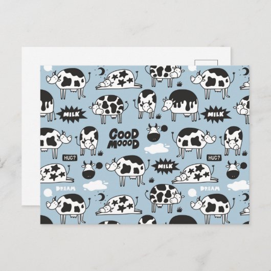 Koe en melk briefkaart (Voorkant / Achterkant)