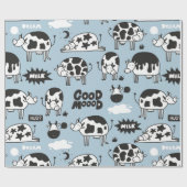 Koe en melk cadeaupapier (Vlak)