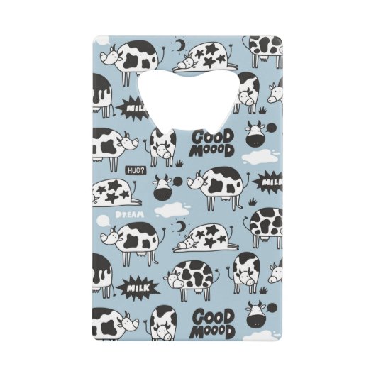 Koe en melk creditkaart flessenopener (Voorkant)