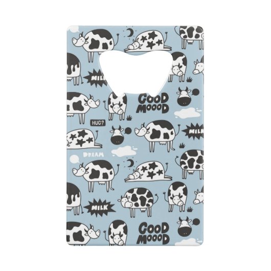 Koe en melk creditkaart flessenopener (Achterkant)