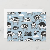 Koe en melk feestdagenkaart (Voorkant / Achterkant)