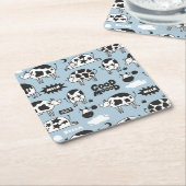 Koe en melk kartonnen onderzetters (Schuin)