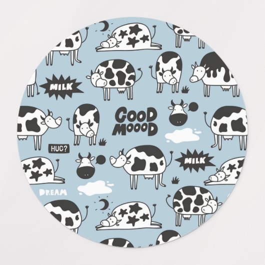 Koe en melk labels (Design 2)