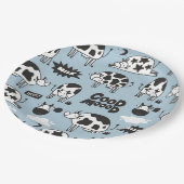 Koe en melk papieren bordje (Gekanteld)