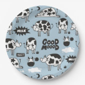 Koe en melk papieren bordje (Voorkant)
