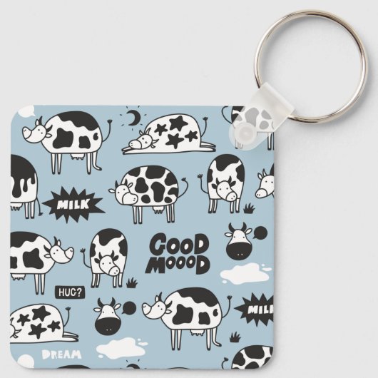 Koe en melk sleutelhanger (Achterkant)