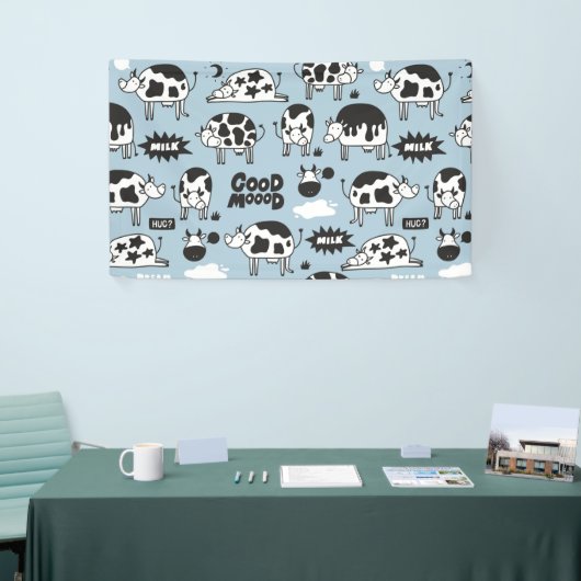 Koe en melk spandoek (Beurs)