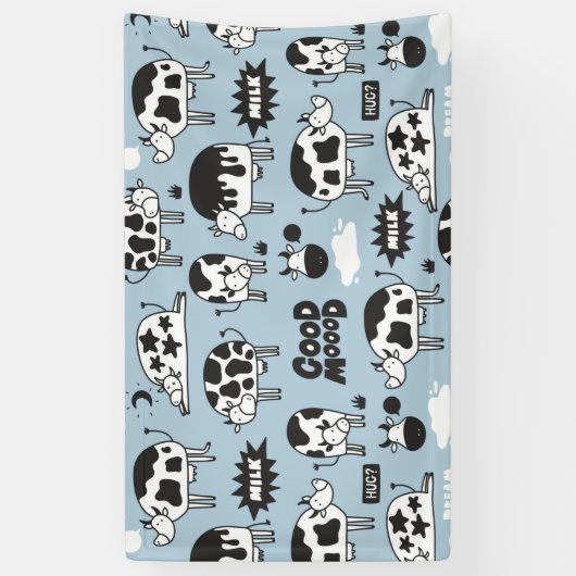 Koe en melk spandoek (Verticaal)