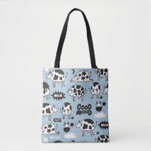 Koe en melk tote bag
