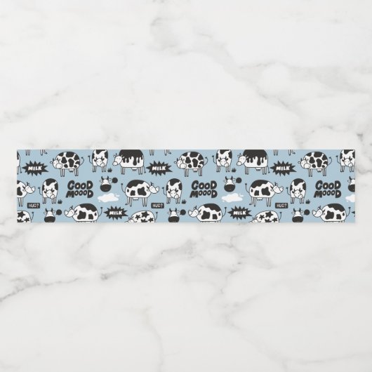 Koe en melk waterfles etiket (Enkel label)