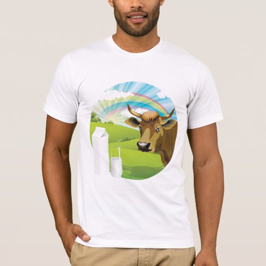 Koe en melkMannen T-shirt (Voorkant)