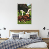 Koe en pasgeboren kalveren canvas afdruk (Insitu (Slaapkamer))