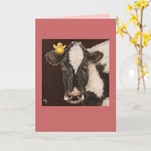 koe- en peepkaart kaart (Gele Bloem)