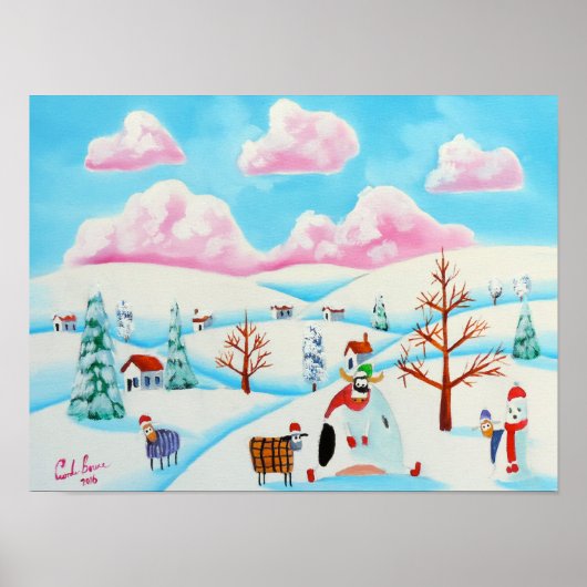 Koe en schapen poster (Voorkant)