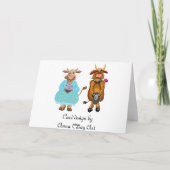 Koe en stier bruiloft kaart (Achterkant)