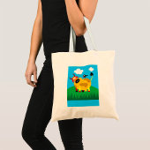 Koe en zwarte Canvas tas