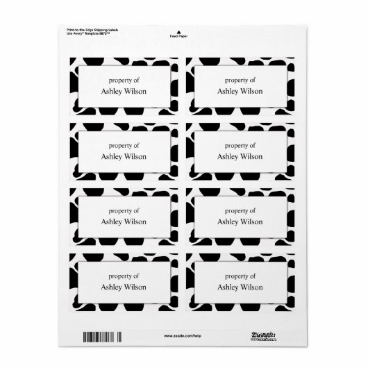 Koe etiketten afdrukken (Full Sheet)