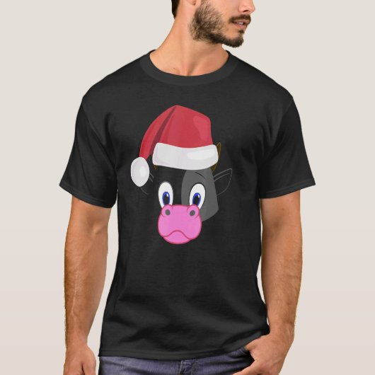 Koe Face Animal Big Cute Face Costuum kerst T-shirt (Voorkant)