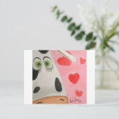 Koe Face Hearts Leuke Valentijnse afbeelding Feestdagenkaart (Staand voorkant)