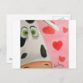 Koe Face Hearts Leuke Valentijnse afbeelding Feestdagenkaart (Voorkant / Achterkant)