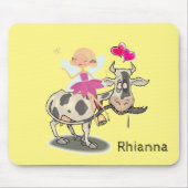 Koe Fairy Pink Hearts Muismat! Muismat (Voorkant)