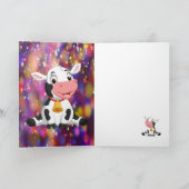 Koe Farm Animals verjaardag schatje Bedankkaart (Binnen)