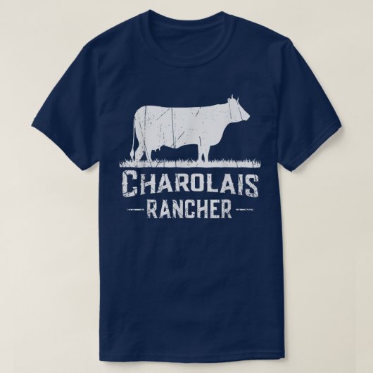 Koe Farmer Charolais Rancher T-shirt (Design voorkant)