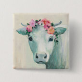 Koe festival vierkante button 5,1 cm (Voorkant)