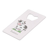 Koe flesopening voor gebruik creditkaart flessenopener (Voorkant Gekanteld)