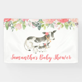 Koe Floral Girl Boerderij Theme Aangepaste banner